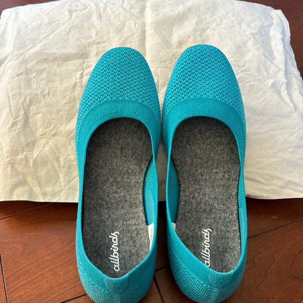 New Allbirds slip on ballet flat size 7 in teal